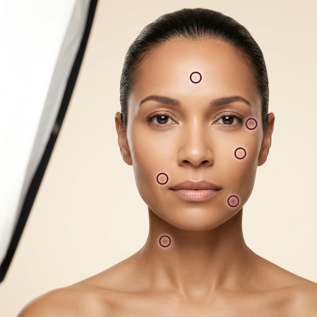 Targeting 6 major facial and neck aging zones